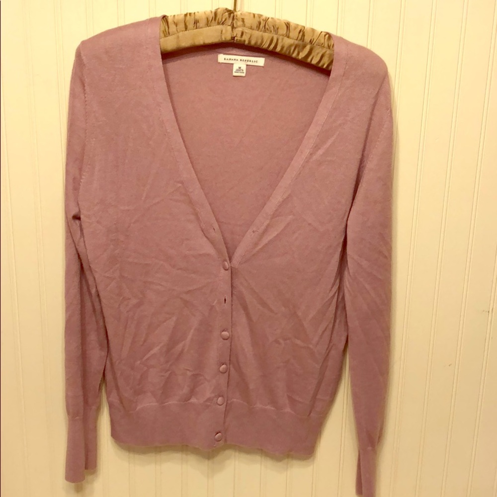 Banana Republic warm mauve colored cardigan